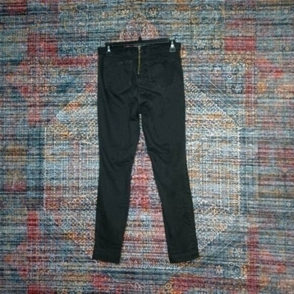 JCREW womens black Dannie exposed back zipper skinny pants 2x28 b0904 EUC - Picture 2 of 5